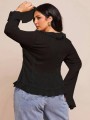 Czarna bluzka wiązanie (4XL)