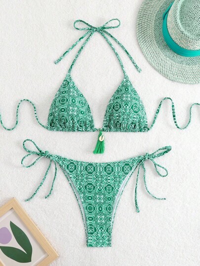 Wzorzyste bikini kąpielowe (S)
