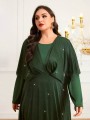 Zielona sukienka maxi peleryna (1XL)