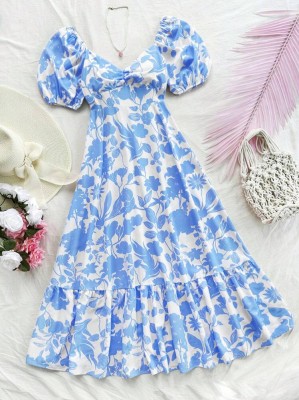 Biała sukienka krótkie rękawy (M)