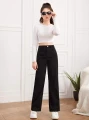Czarne proste jeansy (10-11L)