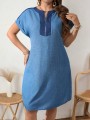 Niebieska casualowa sukienka (4XL)