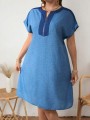 Niebieska casualowa sukienka (4XL)