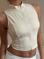 Ecru top zamek (M)