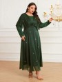 Zielona sukienka maxi peleryna (0XL)
