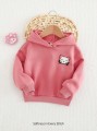Różowa bluza kaptur naszywka (6-9M)