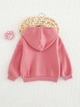 Różowa bluza kaptur naszywka (6-9M)