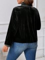 Welurowy czarny kardigan (4XL)