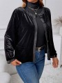 Welurowy czarny kardigan (4XL)