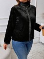 Welurowy czarny kardigan (4XL)