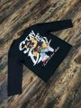 Czarny t-shirt długi rękaw nadruk (11L)