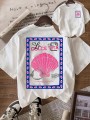 Biały t-shirt nadruk (M)