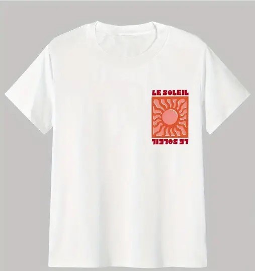 Biały t-shirt nadruk (S)