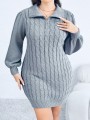 Dzianinowa sukienka mini zamek (2XL)
