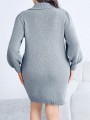 Dzianinowa sukienka mini zamek (2XL)