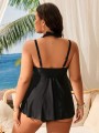 Czarny komplet bikini figi top (0XL)