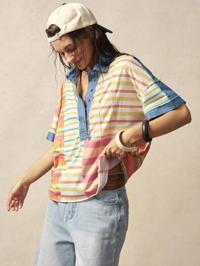 Kolorowa koszulka polo wzór (XL)