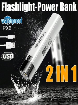 Mała latarka powerbank 2w1