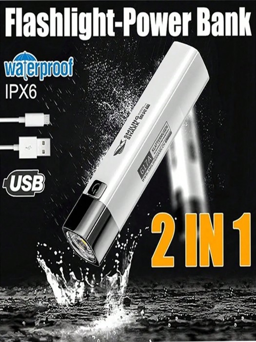 Mała latarka powerbank 2w1