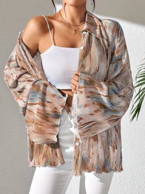 Plisowana koszula oversize (L)
