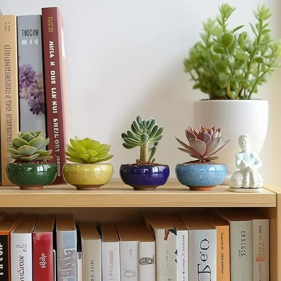 Brązowa ceramiczna osłonka na kaktusy
