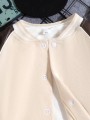 Ecru pluszowa bluza kontrastowe rękawy (12L)