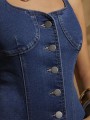 Niebieski jeansowy top (XS)