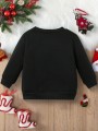Czarna świąteczna bluza nadruk (6-9M)