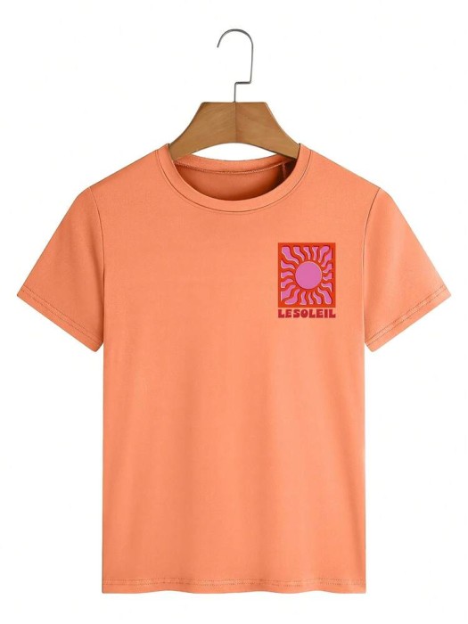Morelowy t-shirt nadruk (S)