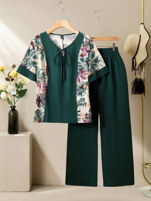 Casualowy komplet spodnie bluzka (2XL)