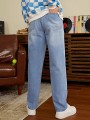 Niebieskie proste jeansy (36)