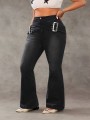 Czarne jeansy dzwony (3XL)