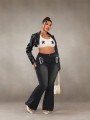 Czarne jeansy dzwony (3XL)
