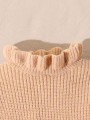 Jasnobrązowy komplet spodnie sweter (18-24M)