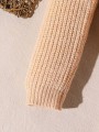 Jasnobrązowy komplet spodnie sweter (18-24M)