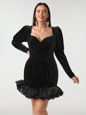 Czarna sukienka mini (4XL)