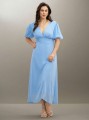 Niebieska sukienka midi (0XL)
