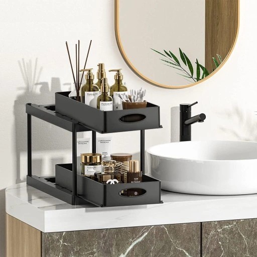 Czarny organizer 2 poziomy
