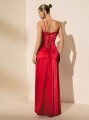 Czerwona satynowa sukienka maxi (S)