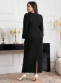 Czarna sukienka midi zawieszki (3XL)