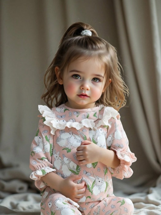 Różowy komplet półśpiochy bluzka wzór (6-9M)