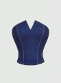 Niebieski taliowany top (XS)