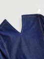 Niebieski taliowany top (XS)