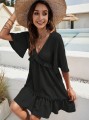 Czarna sukienka mini v neck (S)