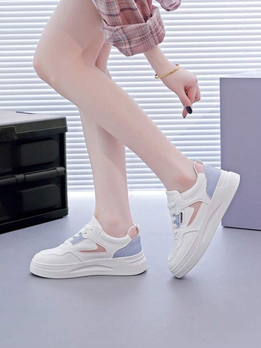 Białe tenisówki platforma (36)