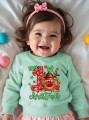 Zielona świąteczna bluza nadruk (6-9M)