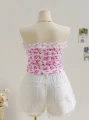 Biały top różowy wzór (2XL)
