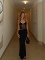Czarna sukienka maxi cut out (M)