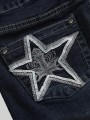 Grafitowe jeansowe spodenki hafty (1XL)
