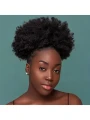 Czarny doczepiany kok afro